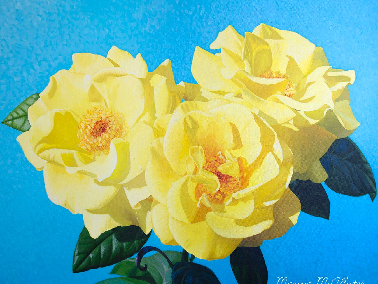 Original Painting of Golden Wedding Rose by Mariya McAllister